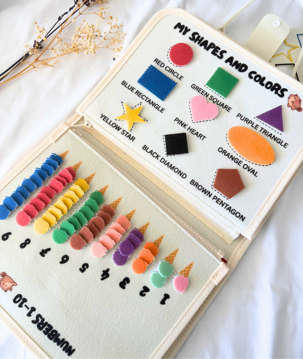 Busy Board for Toddlers – Montessori Sensory Toy, Quiet Book for Travel
