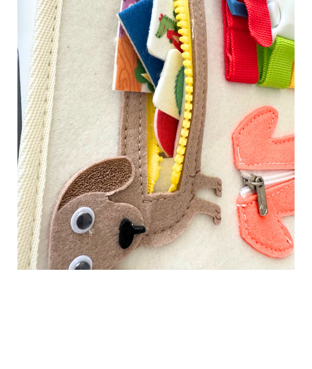 Busy Board for Toddlers – Montessori Sensory Toy, Quiet Book for Travel